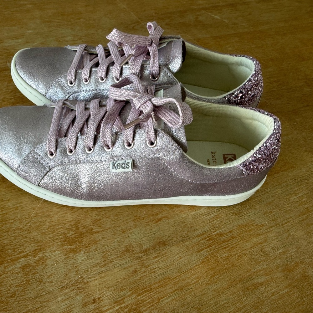 KEDS x KATE SPADE ACE GLITTER METALLIC PURPLE WMEN'S SNEAKERS WH60473 SIZE 7.5